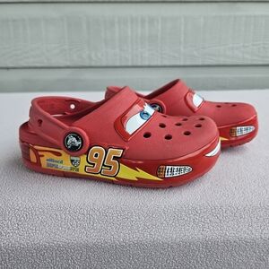 Crocs Classic Lightning McQueen Cars Clog Toddler SZ 11 Red Slip-On Water Shoes